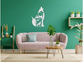 drevko Drevená nálepka Zavýjajúci vlk Rozmer obrazu: 44,5 x 29 cm, Farba dekorácie: Čierna