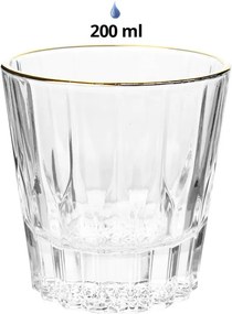 Pohárik na vodu so zlatým prúžkom Gold line - Ø 9*9 cm / 200 ml