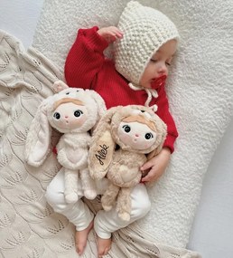 Mojkáčik - Bábika zajačik béžová mini 30 cm