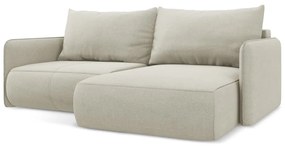 Krémovobiela rozkladacia/s úložným priestorom rohová pohovka (pravý roh) Nanea – Makamii