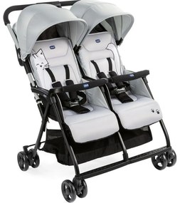 Chicco - Športový kočík pre dvojčatá OHLALA TWIN Silver Cat strieborná