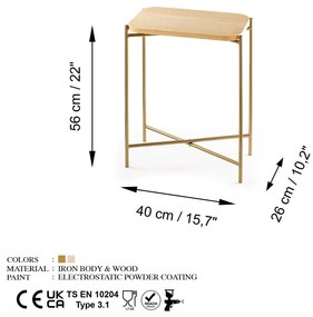 Konferenčný stolík Stevie A (zlatá + prírodná). Vlastná spoľahlivá doprava až k Vám domov. 1089704