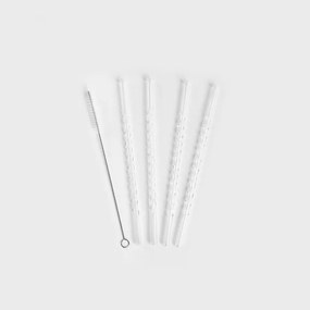 Sada kovových slamiek ALCOLE sklenená 716454