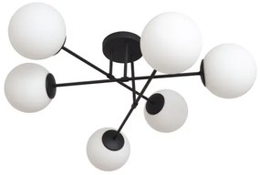 Prisadený luster MOON 6xE27/15W/230V čierna