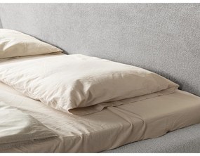 Svetlosivá čalúnená dvojlôžková posteľ s roštom 140x200 cm Makana – Makamii