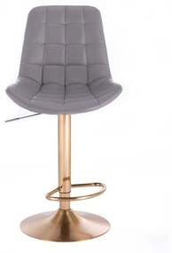 LuxuryForm DESIGN Barová stolička PARIS na zlatom tanieri - šedá