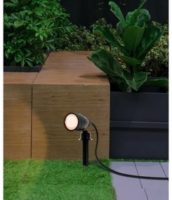 Eglo 31028 - Sada 3x LED RGBW vonkajších svietidiel NEMA-C 1xGU10/5W/230V IP44 čierne + diaľkové ovládanie