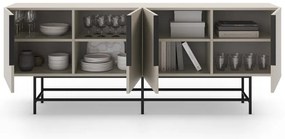 Krémová nízka komoda 200x77,5 cm Eldia – Marckeric