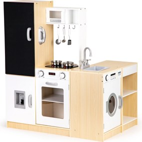 Veľká drevená detská kuchynka ECOTOYS XXL s LED a tabuľou