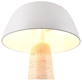 Biela/béžová stolová lampa s kovovým tienidlom (výška 41 cm) Timba – Trio Select