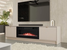 TV stolík/skrinka s krbom Razimo EF, Farby: čierna / čierny molet