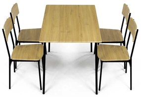 Autronic BONTEC Jedálenský set so 4 stoličkami, 110x70x76cm, mdf, divoký dub, AUT-O2155 OAK Farba: Prírodné