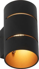 Inteligentná nástenná lampa čierna so zlatým vnútorným povrchom vrátane WiFi G9 - Ria