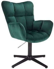 LuxuryForm DESIGN Otočné kreslo AURORA VELUR na čiernom kríži - zelené