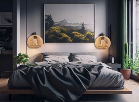 Nástenná lampa 1x E27 edison LED nad zrkadlo s dreveným tienidlom