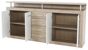 Tempo Kondela Kombinovaná komoda, dub sonoma/biela, JACHIM - JUNO NEW