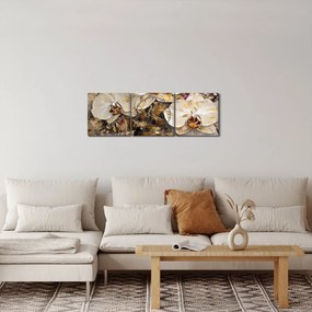 Obraz - Orchidey (s hodinami) (90x30 cm)