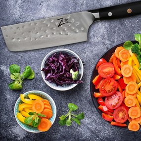 Zelite Infinity by Klarstein Alpha-Royal Japanese Series, 6" kuchársky nôž nakiri, damašková oceľ