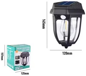 Vonkajšie solárne indukčné nástenné svietidlá Sunlight WW669-1W - 18W