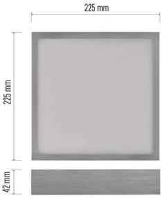 LED Stropné svietidlo LED/21W/230 3000/3500/4000K 22,5x22,5 cm chróm