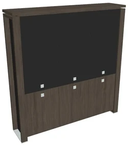 Vysoká skriňa Verno+ S 200 x 46 x 210 cm, kombinované dvere, dub antracit / čierna
