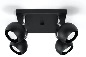 Stropné svietidlo Oculare, 4x čierne kovové tienidlo, (možnosť polohovania)