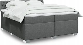 vidaXL Boxspring posteľ s matracom tmavosivá 200x200 cm látka