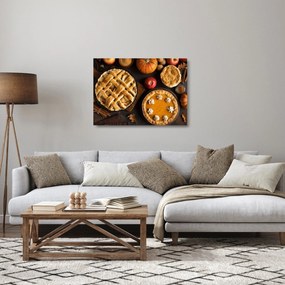 Sklenený obraz - Tekvicový koláč (70x50 cm)