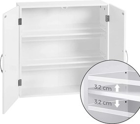 Nástenná skrinka s 2 nastaviteľnými policami, matná biela