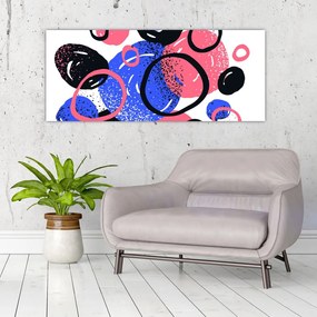 Obraz - Motív s kruhmi v živých farbách (120x50 cm)