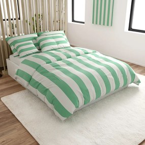 Bavlnené obliečky STRIPES bielo-zelené Rozmer obliečky: 70 x 90 cm | 140 x 200 cm