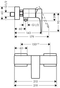 Hansgrohe Metropol, páková sprchová batéria, biela matná, HAN-32560700