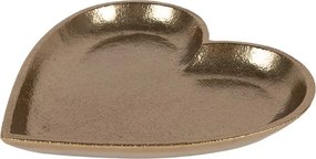 Zlatý antik dekoračný podnos srdca Heart - 21*21*2 cm