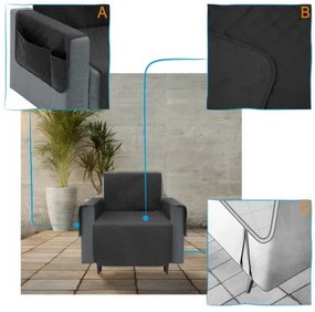 Poťah na kreslo PARIS čierny