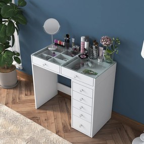 Toaletní stolek Melissa 02 bílý/čirý