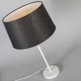Stolová lampa biela s čiernym tienidlom nastaviteľná 35 cm - Parte
