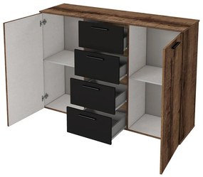 Komoda Benson Typ 26 (dub monastery + čierna). Vlastná spoľahlivá doprava až k Vám domov. 602052