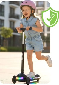 Ricokids Glowi LED balančná Kolobežka pre deti - čierna