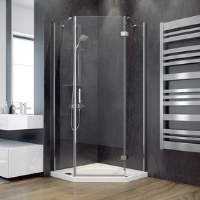 Besco Päťuholníkový sprchovací kút VIVA PE 90x90, výška 195 cm - bez vaničky BESCO-Rozmery: 90x90, BESCO-Orientácia: Pravá
