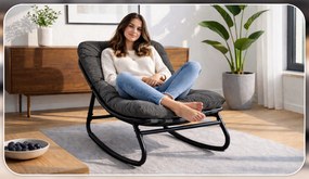 Hojdacie záhradné kreslo na terasu alebo do obývačky, sivé AURORA