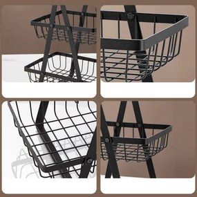 Košík na ovocie PULOS 3 úrovne čierny