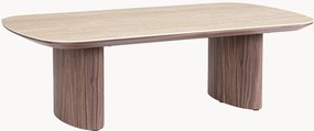 Oválny drevený konferenčný stolík's doskou v travertínovom vzhľade Ezekiel, Š 130 x H 70 cm