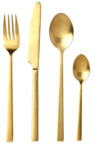 Oceľový príbor v mosadznej farbe 16 ks Brass – Bitz