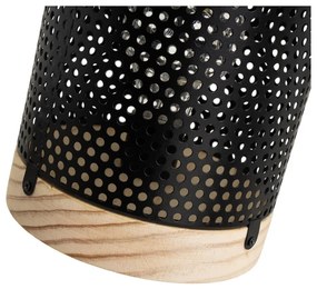 Čierna stolová lampa s kovovým tienidlom (výška 20 cm) – Casa Selección