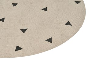 Okrúhly bavlnený koberec ø 140 cm béžový DURG Beliani