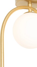 Stropné svietidlo v štýle Art Deco zlaté s bielym sklom - Isabella