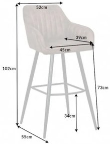 Dizajnová barová stolička Esmeralda vintage taupe