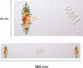 Obrus damaškový Winter Mandarin 35x180 cm EMI