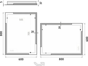 Nimco LED zrkadlo 600x800 - ZP 14002