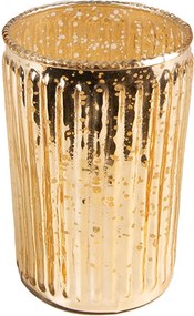 Zlatý sklenený svietnik na čajovú sviečku Houder Gold - 6*9 cm